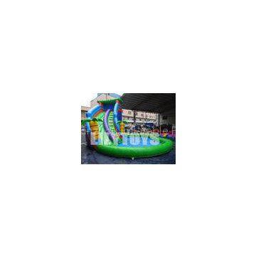 Outdoor Customized Inflatable Water Slide With A Big Pool Durable / UV-Resistance