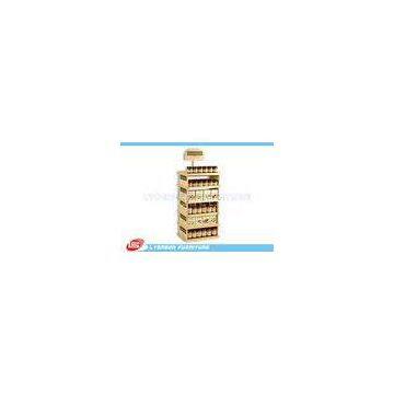 Supermarket Pine Wood Gondola End Display ODM For Can food , Color Painted