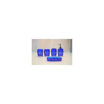 Dark Blue Painting Bathroom Collection Sets Tumbler , Tooth Brush Holder