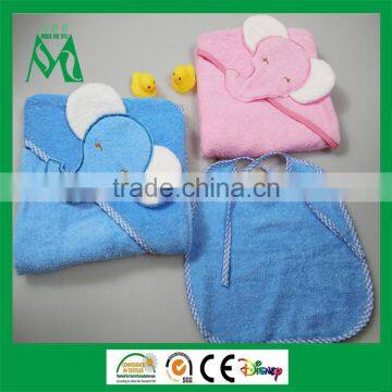 Elephant Hooded Baby Towel Cotton Terry Hooded Bath Towel Blue&pink photo-2