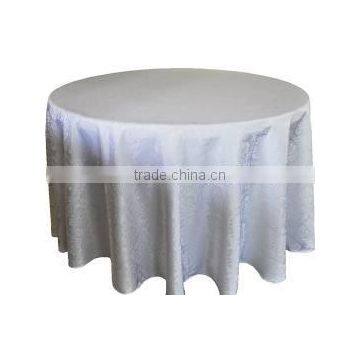 fancy white marquis jacquard damask polyester table cover