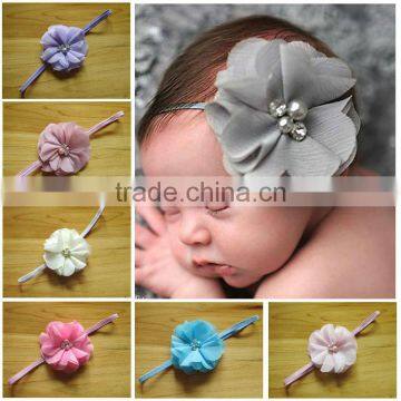 Trendy Girls Muti-colors cute cheap hair accessories for babies ribbon flower