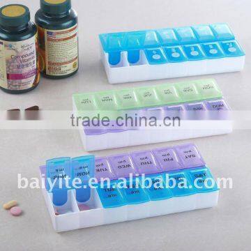 14 days plastic weekly pill box