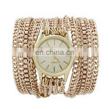 Vogue Hot sale China Cheap Wholesale Women Lady 3 Rolls Chains Bracelet Watch