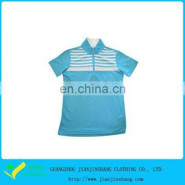 Customized Zipped Dri Fit Spandex Breathable Stripes Polo Shirts For Man