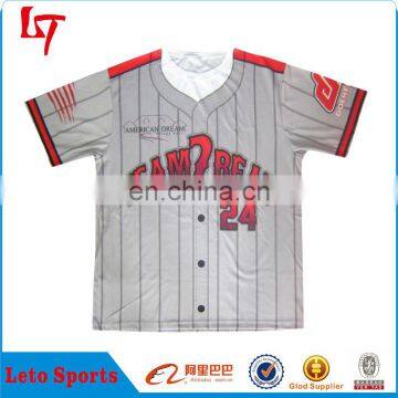 Hot sale 100%polyester buttom down white baseball t shirts