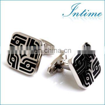 2014 Custom Design Black Enamel Cuff links