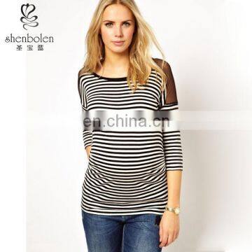 hot sales casual and comfortable women stripe maternity clothes China supplier OEM