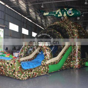 Camouflage Theme Giant Inflatable Bouncer House n Obstacle Course Combo for Sale photo-2