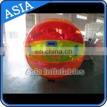 Custom PVC Material Inflatable Floating water walking ball with color strip for Inflatable Pool Toys
