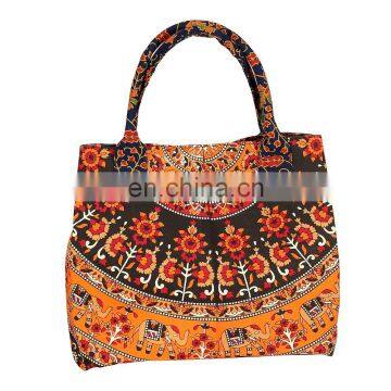 Indian Mandala Tote Bag Shoulder Handbag Cotton Women Satchel Purse Blue Bag