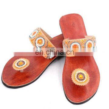 RH20 WOMEN LEATHER MOROCCAN STYLE HANDMADE SANDAL SLIPPER INDIAN TOE STRAP