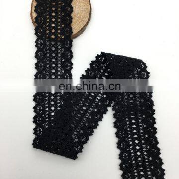 4cm OLCT2168 elegance black crochet patterns swiss voile lace