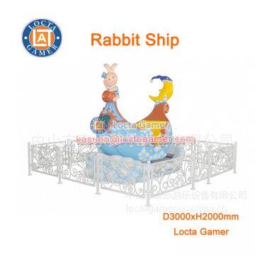 Zhongshan outdoor and indoor amusement equipment Flying car, two-orbits Rotation ride, 8 Seat Rabbit Ship fly car, kiddy