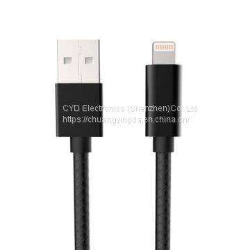 MFi nylon braided colorful lighting cable with 2.4A OD4.0mm for iPhone/iPod/iPad