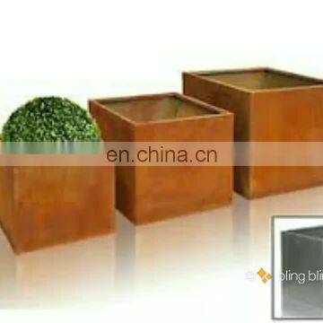 Rustic decorative rectangular garden planter corten steel flower pots