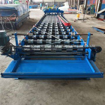 Dixin Hydraulic Cutter Roof Profile Metal Sheet Glazed Tile Cold Roll Forming Machine photo-5