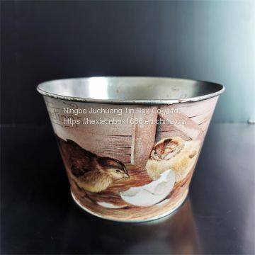 White Tin Bucket Mini Galvanised Buckets Customized Color