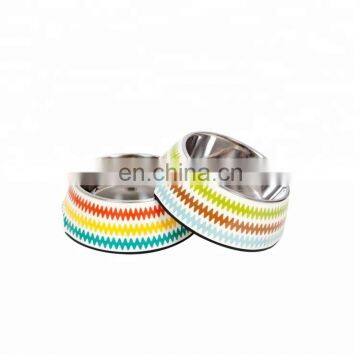 Wholesale Cheap Colorful Printed Stainless Steel Dog Bowl