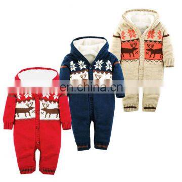Christmas Spetial Fleece Jumpsuit Baby Rompers Sweater for Baby photo-3