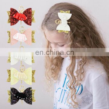 Ballet Girl Hair Clips Kids character Sweet Barrettes with diamond bowknot 5Colors