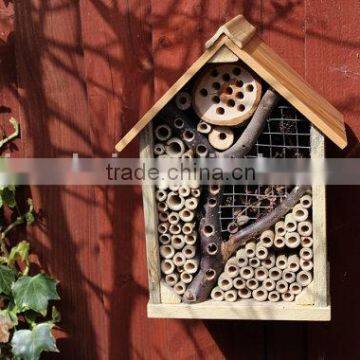 Rustic Wooden Insect House, Wood Bumblebee House, Bee Hotel