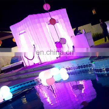 Cheap Large Cube House Inflatable Building Tent Inflatable LED Lighting Photo Booth for Wedding Party