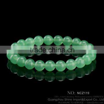 green 8MM malaysian jade beads bracelet rosary chaplet bead bracelet stretch string bracelet