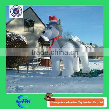 Hot sale inflatable christmas decoration dog lovely inflatable husky dog for sale