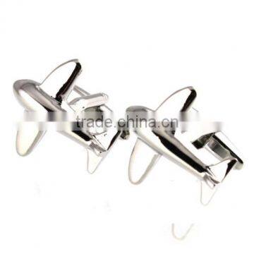 Men's Cufflinks Airplane Plane Silver Cuff Lins for Shirt 22mm photo-3