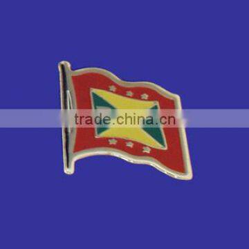 Custom design high quality cloisonne hard enamel filled Grenada World Flag Lapel Pin