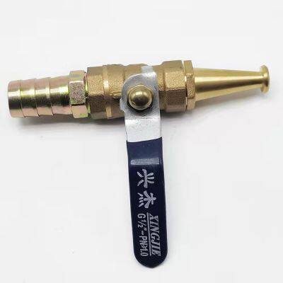 Brass 90 degree lever ball valve fire hose reel nozzle