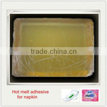 Non-toxic hot melt pressure sensitive adhesive for sanitary napkin