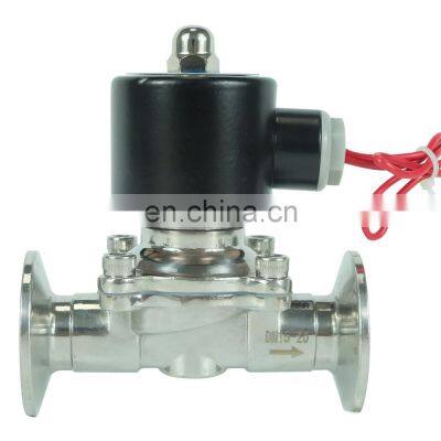 24v dc3/4 irrigation stainelss steel 304 electric motorized oil air diaphragm fast quick install clamp sanitary solenoid valve