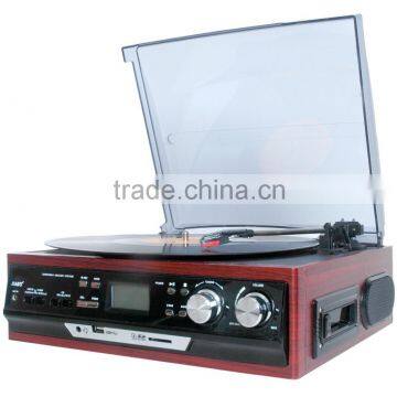 Classic Vintage Design Turntable USB Vinyl Record Machine With Stereo System