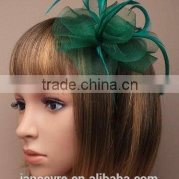 Custom Design Hairclip Flower Fascinator Headpiece With Feather photo-2