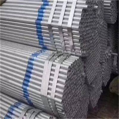 Yunnan galvanized steel pipe wholesale q235 hot dip galvanized steel pipe greenhouse vegetable steel pipe specifications are complete