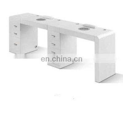 Hot Sale Modern Beauty Salon Nail Furniture French Style High Gross Manicure Table With Dust Collector photo-3