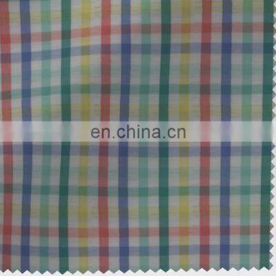 Fashion Trend Colorful CVC Seersucker Plaid Fabric for Shirt and Blouses
