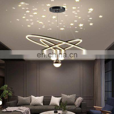 Hotel Lobby Fashion LED Chandelier Circular Pendant Light For Bedroom Office Round Ring Ceiling Lamp