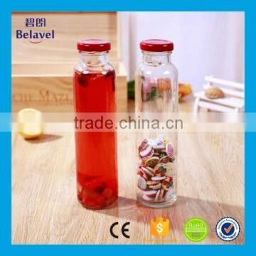 High quality 300ml soft drinking bottle clear glass beverage bottle