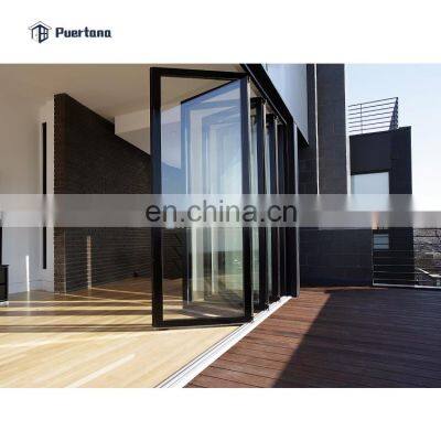 Hurricane Impact Patio Bifold Doors / Soundproof 2 Panel Aluminium Folding Doors For Exterior Entrance