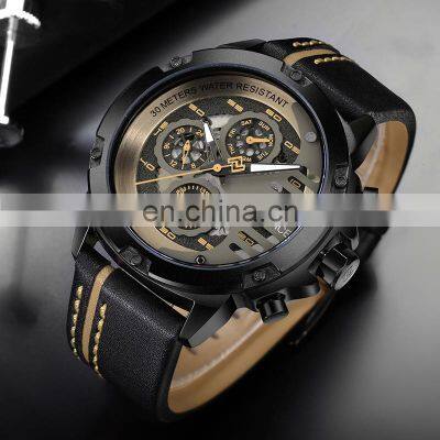 Naviforce 9110 Japan Quartz Movt Custom Logo Watch Leather Complete Calendar Wristwatches Naviforce Watches For Men photo-3