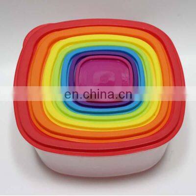 7 Pcs Rainbow Storage Box 14Pcs Plastic Food Container With Lid photo-4
