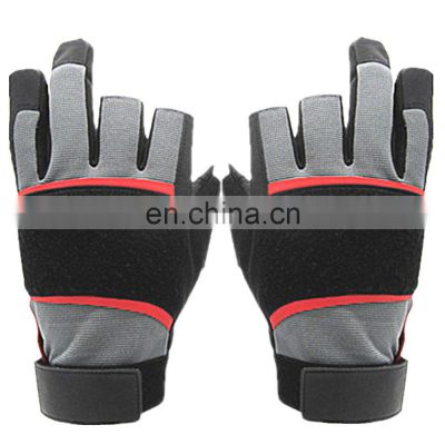 Factory Custom Industrial Half Finger Touch Screen Safety Fingerless Mechanical Fishing Working Gloves