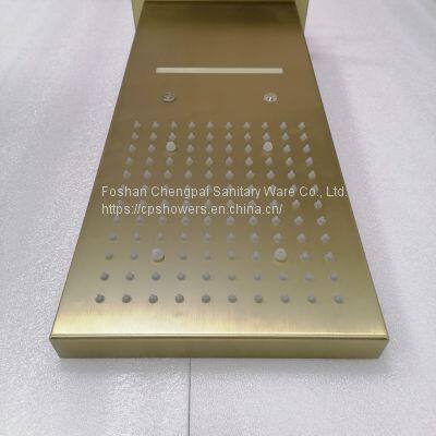 Shower Set With Gold Finish Waterfall Rainfall Showerhead Handheld Shower Head