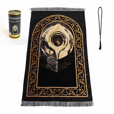 Soft Silk Velvet Padded Gift Tassel Mosque Islamic Muslim Prayer Mat Rug with Tassel