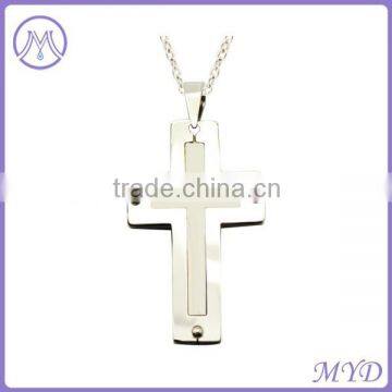 wholesale two tone colors stainless steel Latin cross pendant