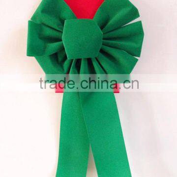 8.5" Width Bow and 2.5" Ribbon Width With Gold Line Edges Velvet Butterfly Ribbon Bow photo-3