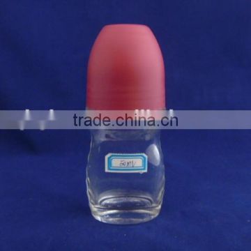 50ml clear color roll-on bottle with cap